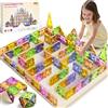 burgmate Costruzioni Magnetiche 60 pezzi, 5CM Tessere Magnetiche con Grande Scatola da Gioco per Bambini, Giocattoli Blocchi Magnetici Educativi Regali di Natale e Compleanno per Ragazzi e Ragazze 3+ anni