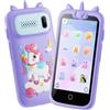 E teacher Bambini giocattolo smartphone, Cellulare Bambini con lettore di musica, 2000mA Mini Telefono per Bambini con giochi, fotocamera anteriore, fingere di giocare smartphone (viola)