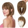 S-noilite Fascia per capelli con frangia, parrucche con frangia frontale, toupet con capelli sintetici intrecciati e frangia, extension per capelli,Castano Dorato Biondo Baby