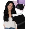 Fshine Extension Capelli Veri Biadesivo 30g 30cm Nero, Capelli Lisci