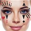 Rhsemi 2pcs Sticker Face Art Tatuaggi temporanei Pantomime, Tatuaggio Facciale Pagliaccio Carnevale Adesivi Viso Glitter Temporanei per Cosplay Carnevale Halloween