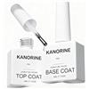 KANORINE 15ml Base e Top Coat smalto semipermanente unghie TPO-Free kit ，HEMA-Free,Smalto Gel Unghie UV，Smalti Semipermanenti per Unghie per Manicure 15ml x2