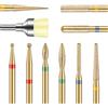 Depvko Punte Fresa Unghie, 10 Pezzi 3/32'' Punta Fresa Cuticole diamantate, Punte Fresa per unghie professionale, Punta Fresa rimozione gel Strumenti per gel acrilico Manicure Pedicure, Oro