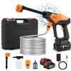 AOODIL Idropulitrice a Batteria, 1200 PSI Idropulitrice Portatile con 6 In 1 Ugello e Tubo da 5M, Lavatrice Senza Fili per Auto (Arancione JH-12)