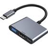 Miohuka Adattatore Apple da USB-C a HDMI per iPhone 15/16 a TV, adattatore multiporta USB-C AV digitale 4K a 60 Hz con PD 100 W e USB 3.1, dongle da Type-C a HDMI certificato MFi per iPad Pro (Grigio)