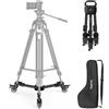SMALLRIG Quick-Lock Photography Heavy Duty Tripod Dolly, Heavy Duty con Ruote in Gomma da 3, Gambe Regolabili, Maniglia e Borsa per il Trasporto, Capacità di 44,1 Libbre Ruote per Treppiede - 5020