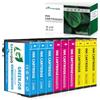 Greenjob Compatibile 604XL Compatibili per Epson 604 XL Colori per Expression Home XP-2200 XP-2205 XP-3200 XP-3205 XP-4200 XP-4205 Workforce WF-2910 WF-2930 WF-2935 (3 Ciano, 3 Magenta, 3 Giallo)