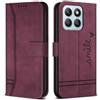 Bravoday Cover per Honor X8b, Flip Custodia in Pelle PU con Slot per Schede, Portafoglio Custodia per Honor X8b, Vino Rosso
