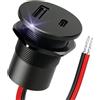 Obeaming Alluminio Presa USB 12V Camper Auto, Dual Porta Tipo C PD3.0 & USB-A QC3.0 Caricatore Carica Rapida per Roulotte Barca Camion (38W x 1)