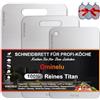 Ominelu Set di 3 taglieri in titanio, Upgrade S316, in acciaio inox con spugna, per alimenti e senza BPA, per verdure, carne, frutta, pane, pesce, formaggio