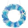 SKOOLOVE Ghirlanda in vetro di mare, realizzata a mano, 21,5 cm, in stile costiero, decorazione natalizia per la casa, porte, finestre, mobili da cucina, sedie e pareti