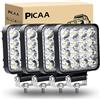 PICAA Mini Faro LED da Lavoro 48W - 4pcs 3.3 Pollici Spot Light per Fuoristrada, SUV, Trattore - Fendinebbia Off Road per Auto e Barca