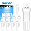 SOFOC T5 Lampadina LED per Quadro Strumenti Bianco 6V 12V DC per Cruscotto Auto & Pannello Controllo Aeronave W3W 2721 27 37 73 286 Base Cuneo 10Pcs