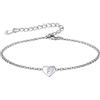 FOCALOOK Bracciale Donna Argento 925 con Iniziale Argento 925 Bracciale Argento con Iniziale F Bracciale Donna Cuore Bracciale con Lettera F Regalo per Mamma