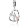 enjoylifecreative Charm da donna in argento Sterling 925, con ciondolo a forma di cuore, per compleanno, San Valentino, per figlia, 13 * 11 mm, 8 mm, Argento sterling, Non pietra preziosa