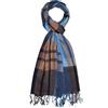 Lorenzo Cana Sciarpa da uomo 50% cashmere 50% lana sciarpa uomo blu navy camel 7865611, Azzurro/Blu/Oro Giallo