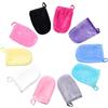 lomdung 10 Pezzi Guanti Struccanti per Il Viso, Guanti per Il Bagno in Velluto Corallo, 11 x 9 CM Guanti da Bagno, Flanella, Morbidi e Resistenti, con Pratico Gancetto, per Bambini Adulti
