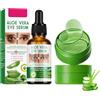 Pemarlis Aloe Vera Skincare Set da 2 pezzi, Patch Occhi Idratanti con Aloe Vera, Contorno Occhi, Contorno Occhi Anti-Fatica, Anti-età Eye Serum