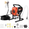 VEVOR Spruzzatore Airless per Vernice con Supporto 900 W, Sistema di Spruzzatura di Vernice da 0,029 L/s con Spazzola di Pulizia, Tubo Flessibile, Asta di Prolunga e Ugelli, per Case ed Edifici