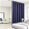 BONZER Tenda divisoria da parete, per la totale privacy, isolata termicamente, tende oscuranti per finestra scorrevole, 213 x 274 cm (lunghezza x larghezza), 1 pannello, blu navy