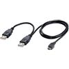 REY Cavo Mini USB maschio a doppia USB maschio 2.0, 70cm