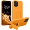 kwmobile 1x Custodia Compatibile con Apple iPhone 12 / iPhone 12 PRO - Cover Supporto Dita - Back Case per Smartphone - Protezione Gommata Arancia fruttata