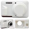 Supmay Cassa della fotocamera in silicone per fotocamera digitale Kodak PIXPRO FZ55, custodia protettiva in silicone morbida copertura lente rimovibile, Bianco