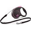 FLEXI Guinzaglio Black Design Tape 5 metri FUCSIA