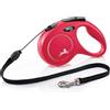FLEXI Guinzaglio New Classic Cord Rosso M - 5 METRI