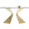 Kare Design Console Gloria, Vetro/Oro, Tavolo Rettangolare, Console, 82X140X45Cm, Tavolo Da Pranzo, Scrivania, Lussuoso