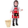 Creaciones Llopis Costume grembiule marrone a quadri rossi per neonati e ragazze, costume castagna bambina (0-12 mesi)