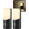 Lyridz Luce Notturna con Sensore di Movimento Batteria Ultra Luminosa Confezione da 2 Lampada da Notte Ricaricabile Luce Notturna a LED Dimmerabile Bianca Calda con Batteria, 3 Modalità, per Camera d