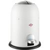 WESCO Mini Master - Pattumiera per cosmetici, colore bianco opaco, lamiera d'acciaio verniciata a polvere, volume 6 litri, inserto in plastica, pedana