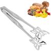 Tissting Pinze da Cucina, Pinze Versatili per Servire Acciaio Inossidabile, Pinze per Pane Dolci Forma di Farfalla Pinza da Chef per Decorare Cibi Cucinare Barbecue Cuocere Forno (Argento, 25,2x5 cm)