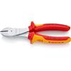KNIPEX Tronchese laterale per meccanica tipo forte in confezione Self-service cromata isolati con manici rivestiti in materiale, 74 06 180 SB