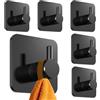 LIULINY 6 Pezzi Ganci Adesivi Bagno, Appendini Adesivi, Gancio Adesivo Realizzato in Acciaio Inox, Porta Asciugamani da Parete Appendi Accappatoio, Contenere Fino 10kg, per Cucina Bagno (Nero)