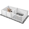 VEVOR Box per Cani Cuccioli 186,5x97x50 cm, Recinto per Parto di Cane in Plastica con Porta Rimovibile, Recinzione per Cuccioli con Tappetino Impermeabile, Facile da Pulire