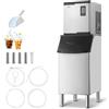 VEVOR Macchina per il Ghiaccio Commerciale, Macchina Autopulente per il Ghiaccio da 136 kg 24 Ore con Contenitore di Stoccaggio in Acciaio Inox da 136 kg, con Touchscreen per Bar, Caffetteria