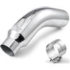 VEVOR Silenziatore Valvola Interruttore Ingresso 101,6 mm, Uscita 152 mm, Lunghezza Totale 584 mm, Terminale di Scarico Curvo Verso il Basso con Morsetto per Camion, Superficie Cromata