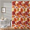 Lush Decor Leah - Tenda da doccia floreale, 183 x 183 cm, colore: rosso e arancione, tenda da doccia in tessuto, motivo botanico ad acquerello, decorazione rustica e francese