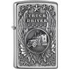 Zippo Accendino tempesta - Camionista, cromo satinato, emblema - Ricaricabile - Design antivento - Confezione regalo - Made in USA
