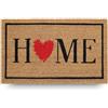 LifeGreen Zerbino Kera House con Fibre di Cocco, Tappeto Antisporco per Ingresso Rettangolare, 40X70 cm, Fondo in Lattice Antiscivolo - Stampa "Home"