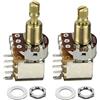 FLEOR 2PCS Potenziometro per interruttore a pressione per chitarra B500K Potenziometro lineare conico in rame lungo albero diviso per parti di basso elettrico per chitarra
