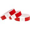 CINTAPUNTO Braccialetti carta eventi - 100 pezzi - identificativi colorati tipo Tyvek Bracciali di carta impermeabili - braccialetto discoteche - per feste festival con chiusura adesiva - rosso