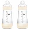 MAM Easy Start A139 - Biberon anticolica brevettato con tettarella in silicone ultra morbido, bambini dai 2 mesi in su, 2 unità, autosterilizzazione in 3 minuti, 260 millilitri, modello assortito