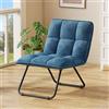 YITAHOME Poltrona Relax Pieghevole, Poltroncina Camera da Letto, Poltrone Salotto con Struttura in Metallo, Sedia da Salotto Leggera e Portatile per Soggiorno, Camera da Letto, Ufficio, Blu