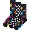 Happy Socks 3-Pack Classic Dog Socks Calzini, Multicolore, 41-46 (Pacco da 3) Unisex