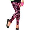 W WIDMANN MILANO Party Fashion Widmann - Leggings per bambini anni '80, stampa tigre, anni '80, stampa animalier, febbre da discoteca, bottone difettoso, motivo a righe, festa a tema, carnevale