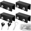 TIANLIN 4 Pezzi Sicurezza per Finestra Bambini, Serratura per Finestra in Alluminio Nero Regolabile, Adatta per Porte a Scorrimento e Finestre con uno Spessore di 1-16 mm, Include 2 Chiavi