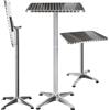 BAKAJI Tavolino Bar Bistrot Alto Pieghevole Alluminio Quadrato 60x60x110cm Tavolo Pub